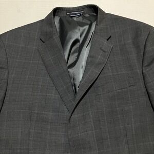 tommy hilfiger suit jacket blazer Wool Blend Dark Gray Black Size 36 Checkered